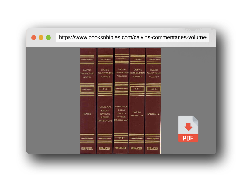 PDF Preview of the book Calvins Commentaries (22 Volume Set)