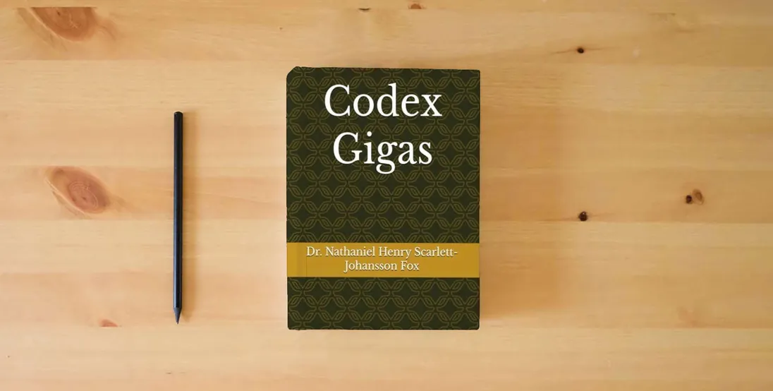 The book Codex Gigas} is on the table