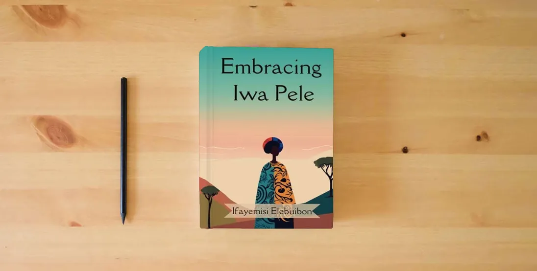 The book Embracing Iwa Pele} is on the table