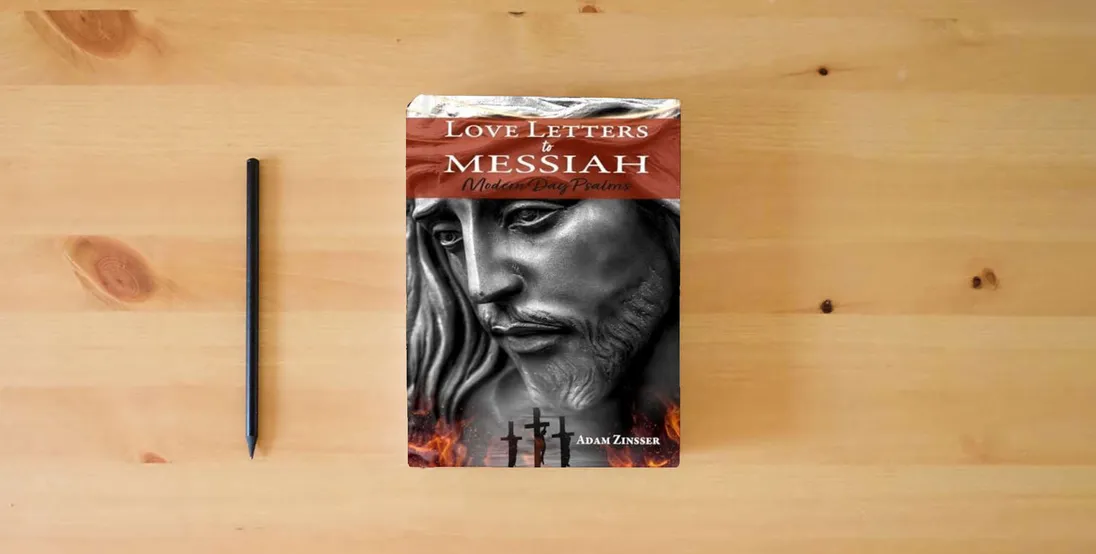 The book Love Letters to Messiah: Modern Day Psalms} is on the table