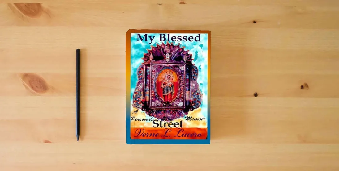 The book My Blessed Street} is on the table