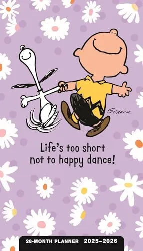 Book Cover: Peanuts Happy Dance: 2025-2026 28-Month Inspirational Pocket Planner