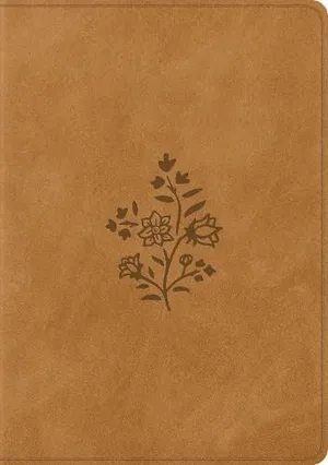 Book Cover: ESV Single Column Journaling Bible, Large Print (TruTone, Nubuck Caramel, Wildflower Design)