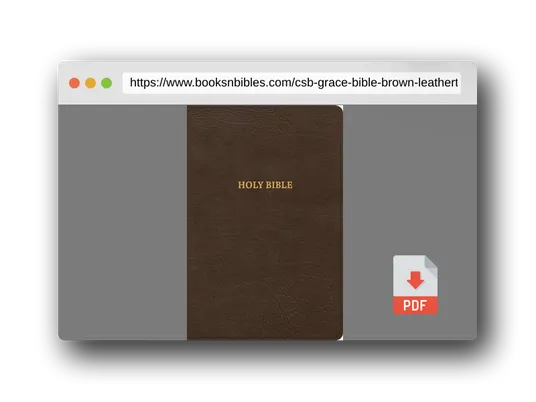 PDF Preview of the book CSB Grace Bible, Brown LeatherTouch, Large Print, Dyslexia-Friendly, Colored Overlays, Sewn Binding, Presentation Page, Inclusive Grace Typeface