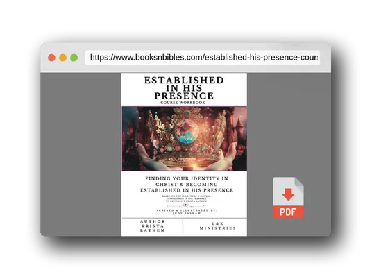 PDF Preview of the book Established In His Presence: E-Course Workbook