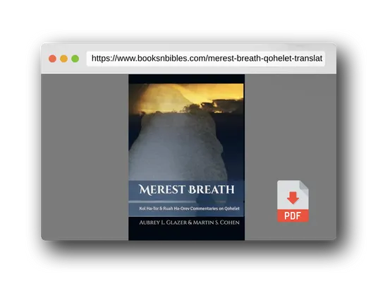 PDF Preview of the book Merest Breath: Qohelet Translation and Commentaries