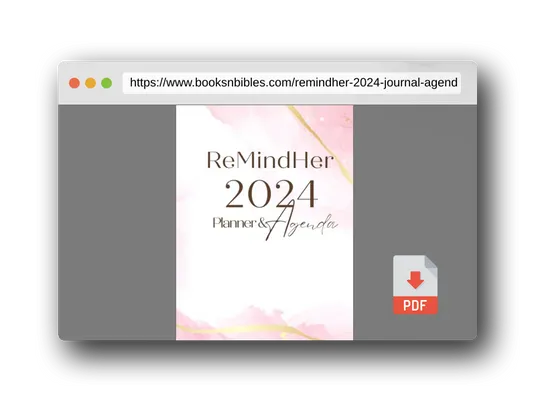 PDF Preview of the book ReMindHer 2024 Journal & Agenda