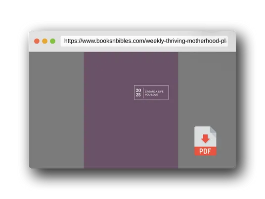 PDF Preview of the book Weekly Thriving in Motherhood Planner (Dated Jan-Dec): Vision Workbook; Goal Setting, Project Planning, Habit Tracking; Quarterly, Monthly, Weekly ... Big 3; Context Based To-Dos; Meal Planning